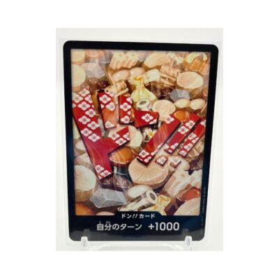 One Piece Wano Card Japanese holo with sakura-pattern lettering and +1000 power