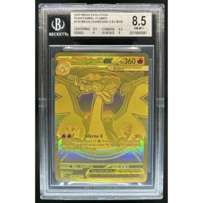 2025 Mega Charizard X ex Hyper Rare card graded BGS 8.5 slab front