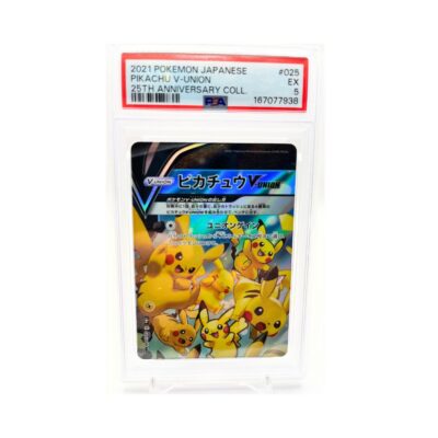 🔥 Auction: 2021 Japanese Pokémon 25th Anniversary Pikachu V-UNION 025/028 – PSA 5 EX